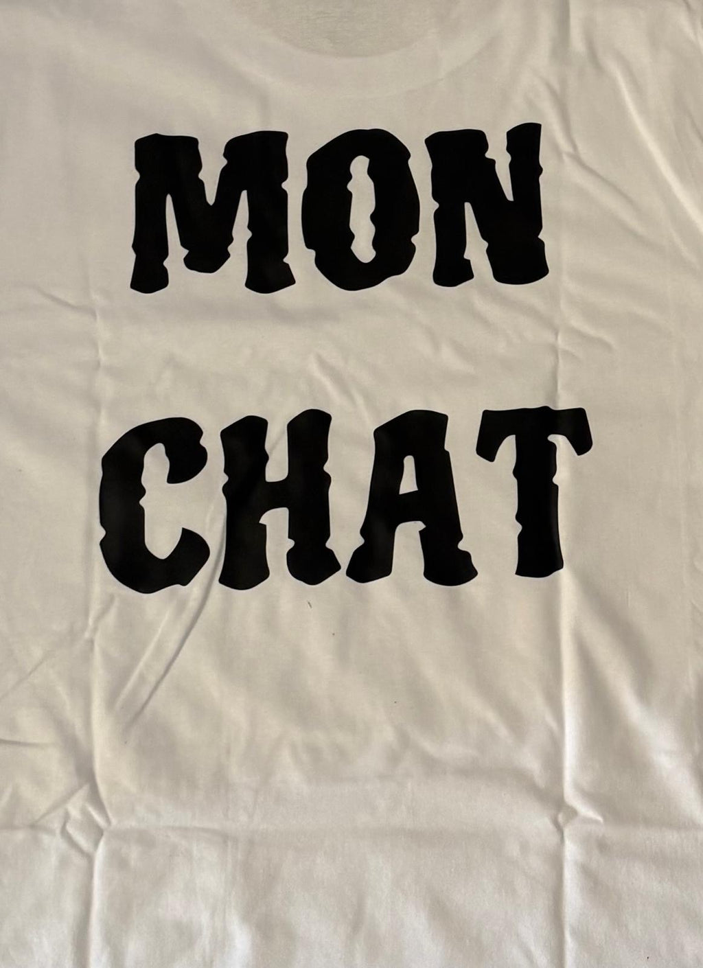 T-shirt a maniche corte bianca Mon Chat