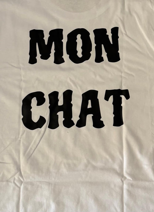 T-shirt a maniche corte bianca Mon Chat