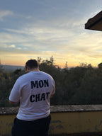 T-shirt a maniche corte bianca Mon Chat